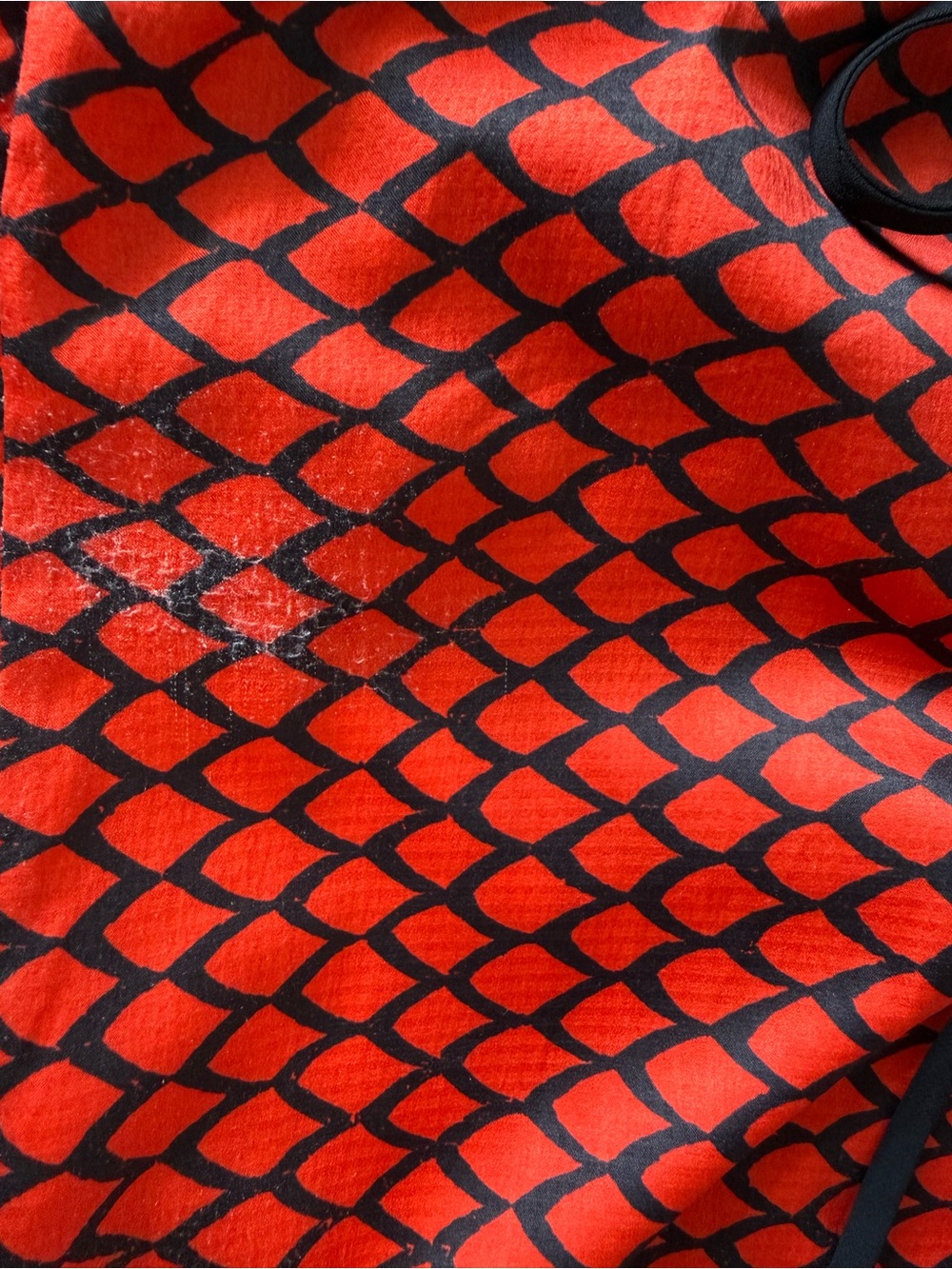 🇧🇷 Red & Black Printed Midi Dress – Open Back Tie Detail  Size S Made in Brazil - Picture 10 of 10